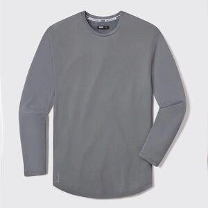 Men's Slate Longe Sleeve Fitted Drop Hem  Athletic Shirt